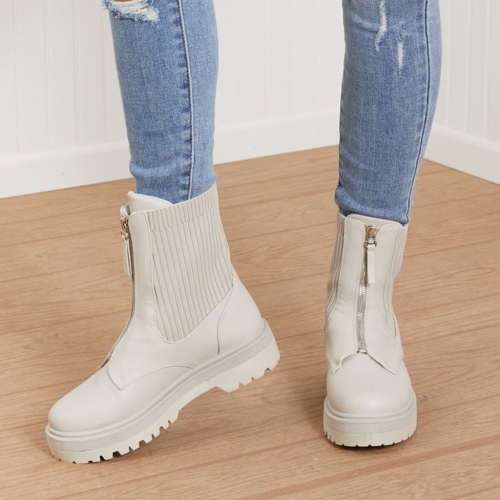 East Lion Corp The Right Attitude Platform Zipper Booties